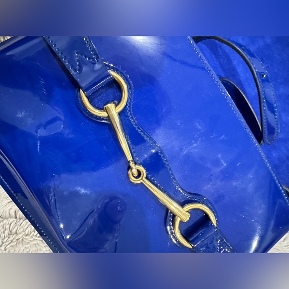 Gucci Royal Blue Patent Bright Bit Clutch with strap - Picture 5 of 10